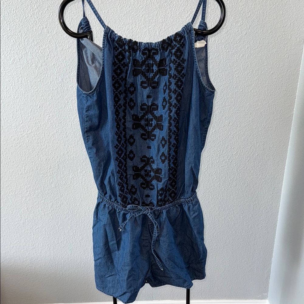 Old Navy Blue Embroidered romper